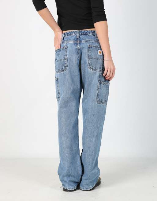 Vintage Carhartt 30x43 denim carpenter jeans in blue