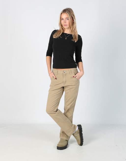 Vintage Carhartt 30x49 canvas carpenter jeans in tan, 2 of 4