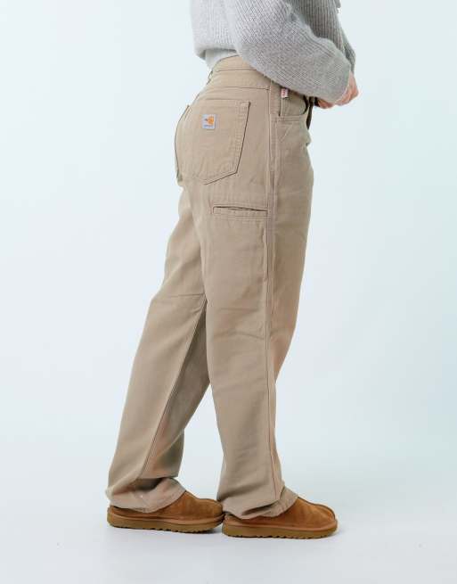 Vintage Carhartt 31x32 Canvas Carpenter Baggy Jeans Tan