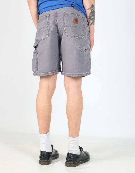 Vintage Carhartt 32x18 canvas cargo shorts in charcoal grey
