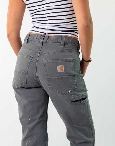 Vintage Carhartt 32x30 Canvas Carpenter Jeans Grey - view 1