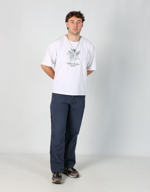 Vintage Carhartt 32x32 canvas carpenter jeans in navy blue