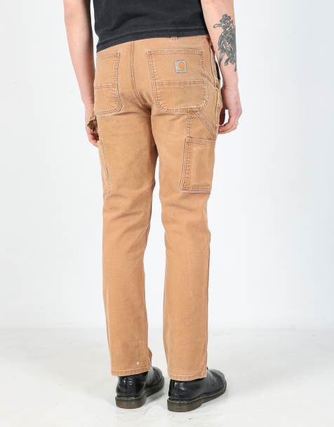 Vintage Carhartt 32x32 canvas carpenter jeans in tan - view 1