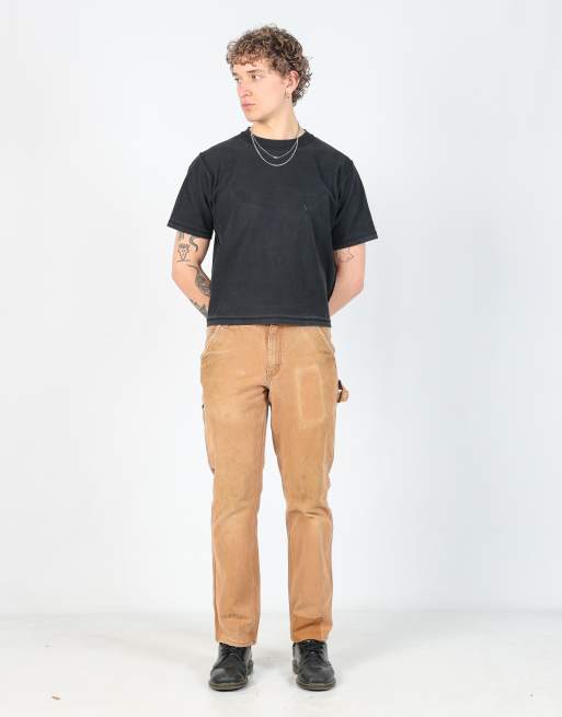 Vintage Carhartt 32x32 canvas carpenter jeans in tan, 2 of 4
