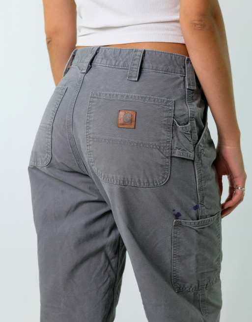 Vintage Carhartt 32x34 Canvas Carpenter Jeans Khaki Green | ASOS