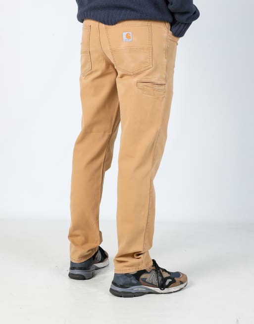 Vintage Carhartt 33x32 canvas carpenter jeans in tan