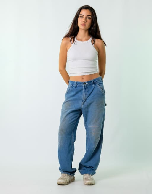 Vintage Carhartt 33x32 Denim Jeans Blue