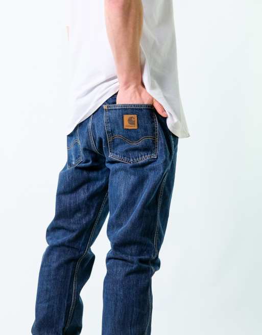 Vintage Carhartt 33x34 Denim Jeans Navy Blue