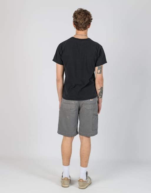 Vintage Carhartt 34x20 canvas carpenter baggy shorts in grey, 3 of 4