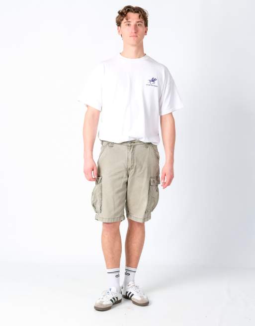 Vintage Carhartt 34x21 Canvas Carpenter Baggy Shorts Light Green