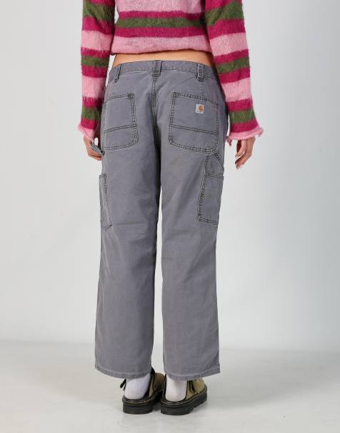 Vintage Carhartt 34x26 canvas carpenter jeans in grey - view 1