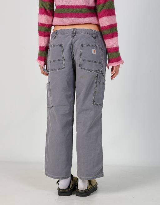 Vintage Carhartt 34x26 canvas carpenter jeans in grey