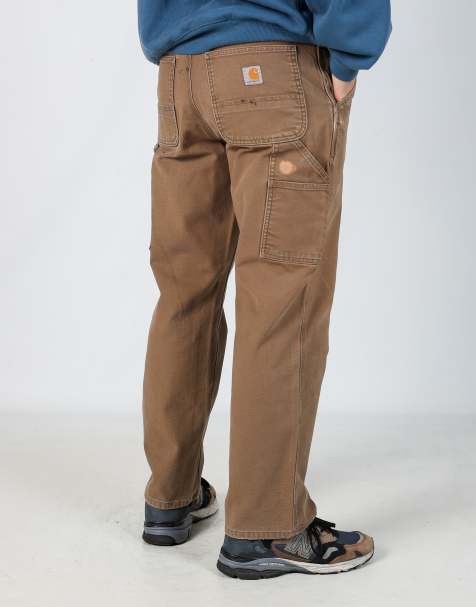 Vintage Carhartt 34x30 canvas carpenter jeans in brown - view 1