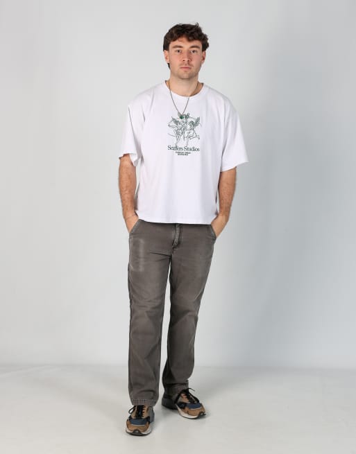 Vintage Carhartt 34x30 canvas carpenter jeans in grey