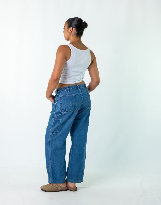 Vintage Carhartt 34x30 Denim Carpenter Jeans Blue, 3 of 4
