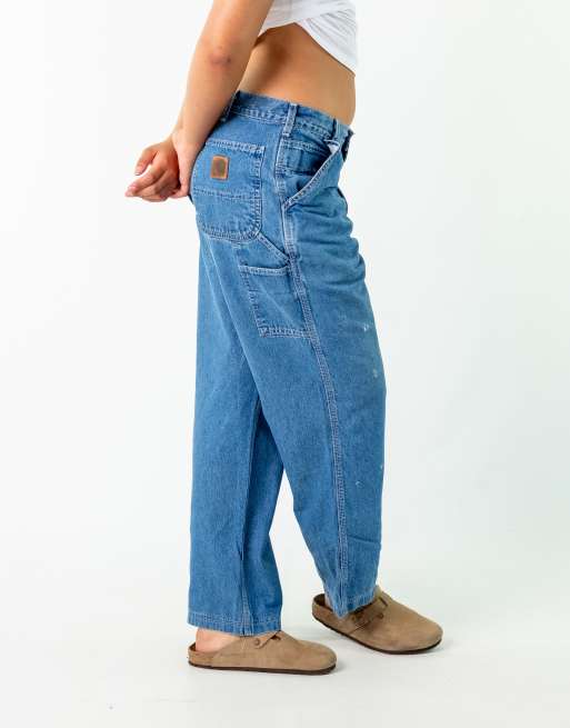 Vintage Carhartt 34x30 Denim Carpenter Jeans Blue, 4 of 4