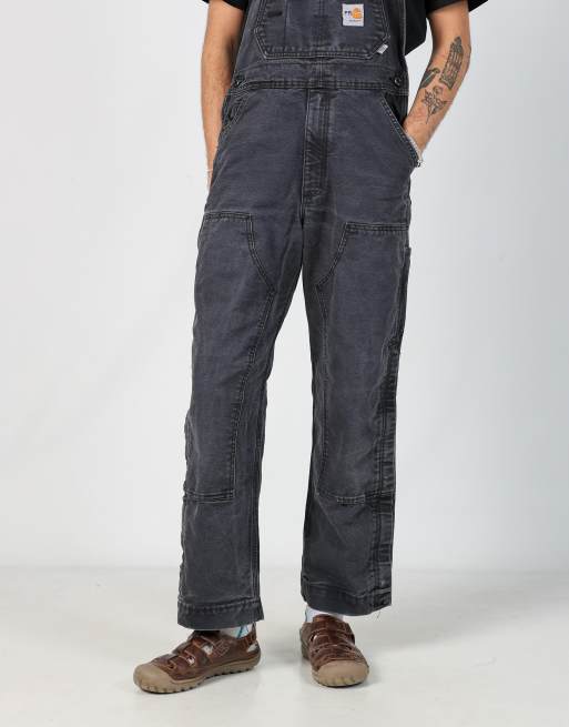 Vintage Carhartt 34x30 denim dungarees in charcoal grey