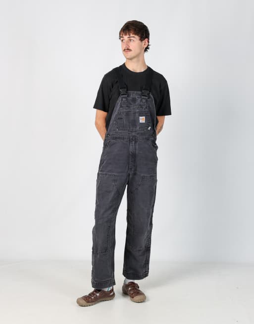 Vintage Carhartt 34x30 denim dungarees in charcoal grey, 3 of 4