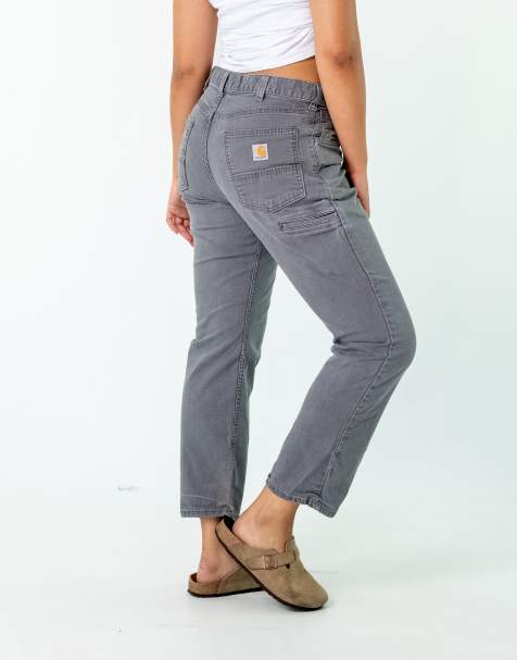Vintage Carhartt 34x32 Canvas Carpenter Jeans Grey - view 1