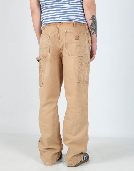 Vintage Carhartt 34x32 canvas carpenter jeans in beige