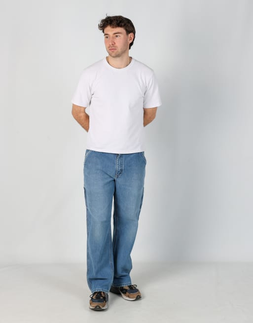 Vintage Carhartt 34x32 denim carpenter jeans in light blue