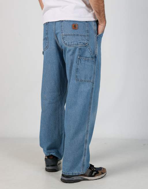 Vintage Carhartt 34x32 denim carpenter jeans in light blue