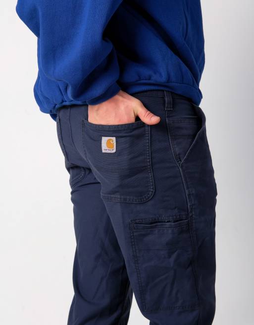 Vintage Carhartt 34x34 Canvas Carpenter Baggy Jeans Navy Blue