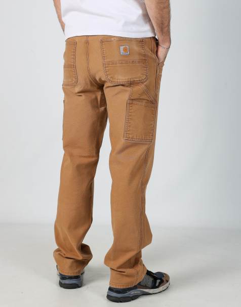 Vintage Carhartt 34x34 canvas carpenter jeans in tan - view 1