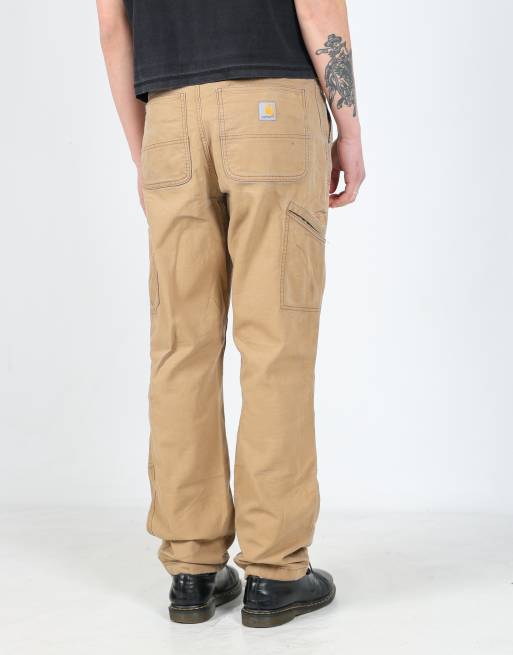 Vintage Carhartt 34x34 canvas carpenter jeans in tan