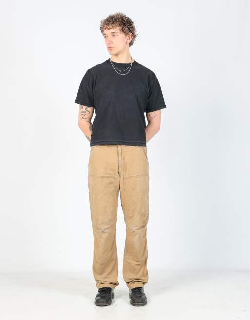 Vintage Carhartt 34x34 canvas carpenter jeans in tan, 2 of 4