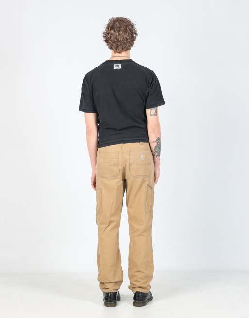 Vintage Carhartt 34x34 canvas carpenter jeans in tan, 3 of 4