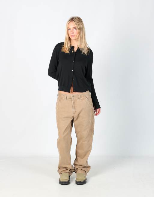 Vintage Carhartt 34x34 denim carpenter jeans in tan