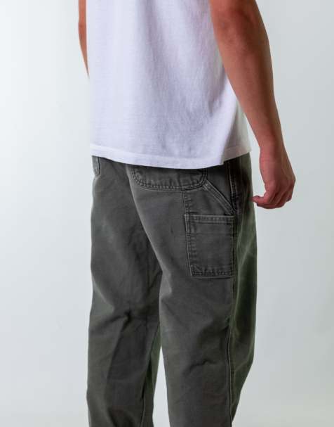 Vintage Carhartt 34x36 Denim Carpenter Jeans Khaki Green - view 1