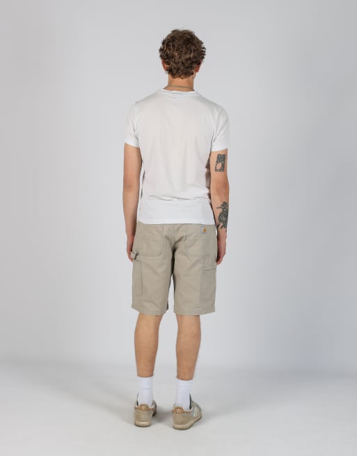Vintage Carhartt 34x48 canvas carpenter baggy shorts in beige, 3 of 4