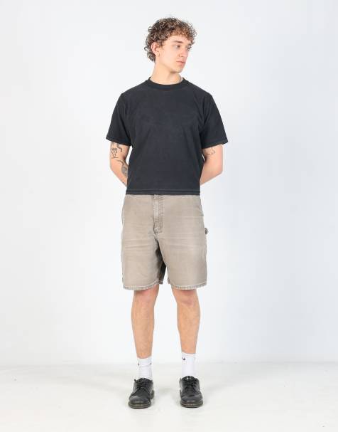 Vintage Carhartt 36x20 canvas cargo shorts in khaki green - view 1