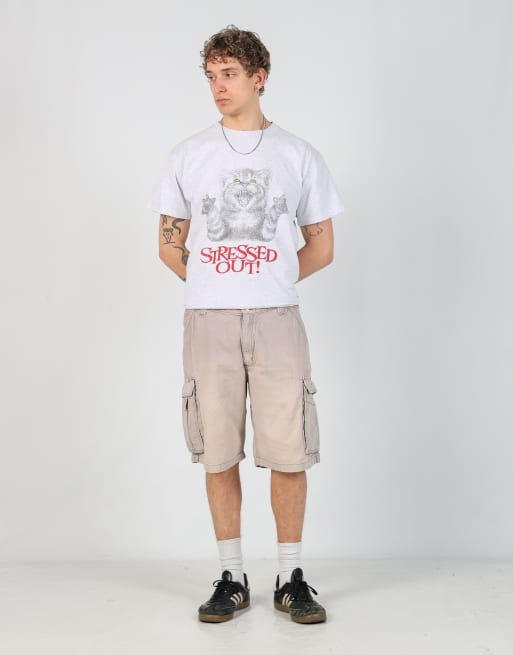 Vintage Carhartt 36x22 canvas cargo shorts in beige