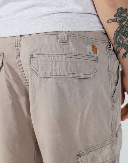 Vintage Carhartt 36x22 canvas cargo shorts in beige, 6 of 6