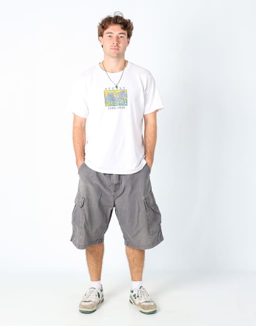 Vintage Carhartt 36x25 canvas cargo shorts in charcoal grey