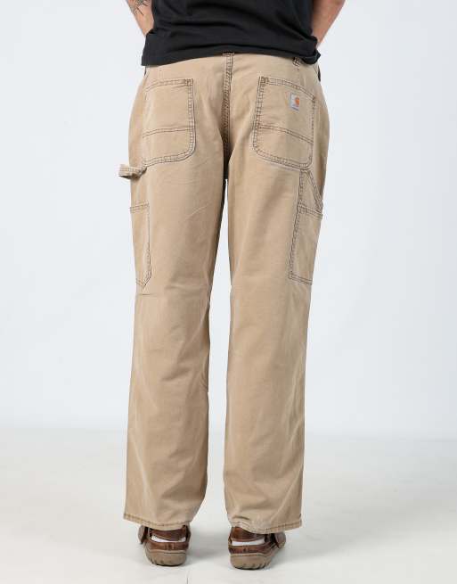 Vintage Carhartt 36x30 canvas carpenter jeans in beige