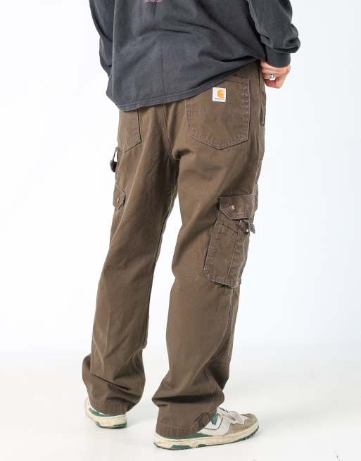 Vintage Carhartt 36x30 canvas carpenter jeans in brown