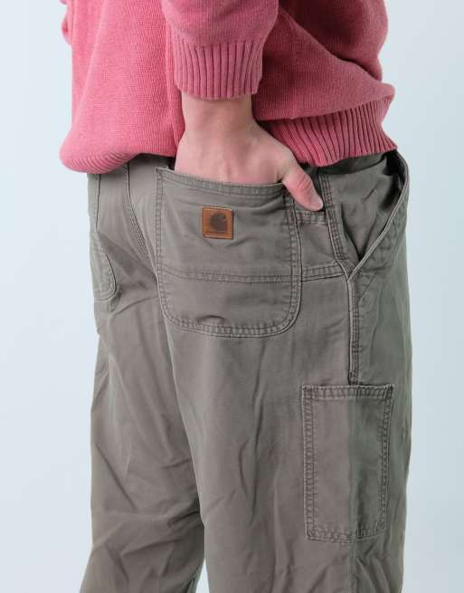 Vintage Carhartt 36x30 Denim Carpenter Baggy Jeans Khaki Green