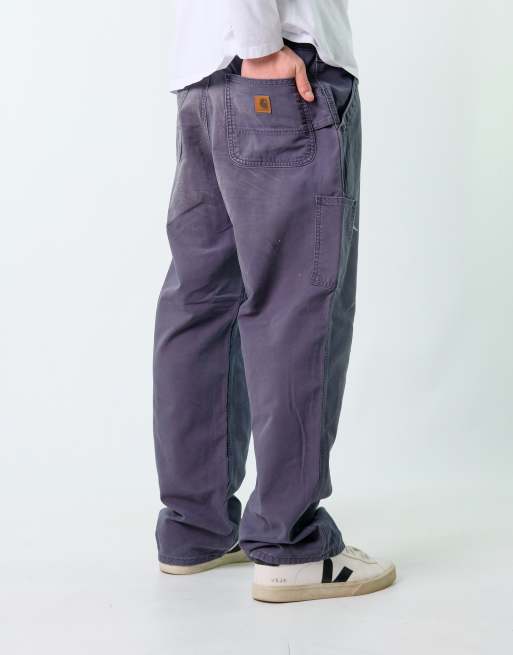 Vintage Carhartt 36x32 Canvas Carpenter Baggy Jeans Navy Blue