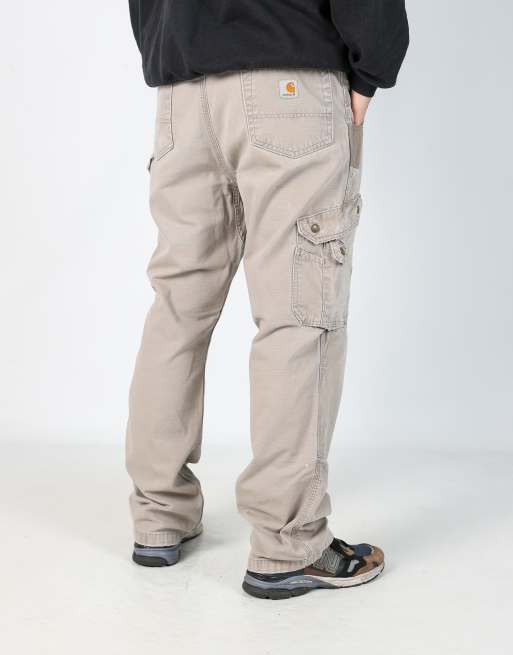 Vintage Carhartt 36x32 canvas carpenter jeans in beige