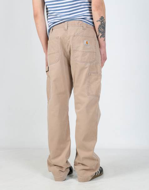 Vintage Carhartt 36x32 canvas carpenter jeans in beige - view 1