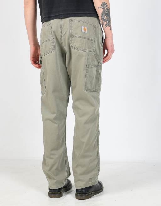 Vintage Carhartt 36x32 canvas carpenter jeans in dark green