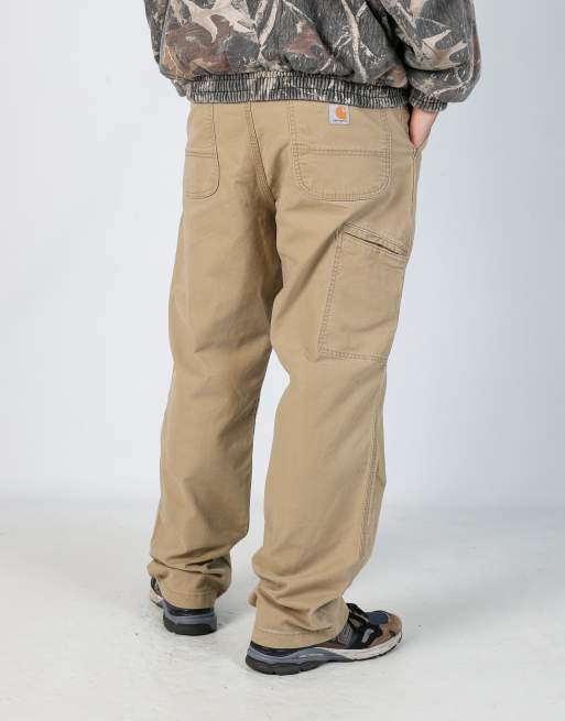 Vintage Carhartt 36x32 canvas carpenter jeans in tan