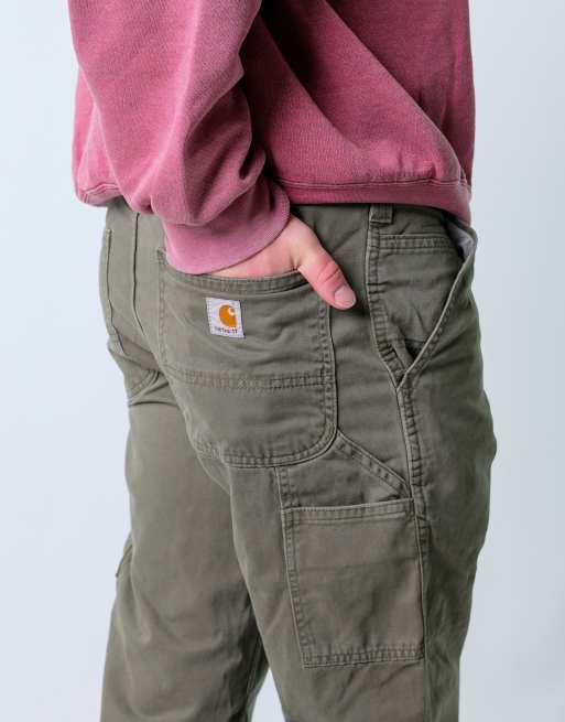 Vintage Carhartt 36x34 Canvas Carpenter Baggy Jeans Khaki Green