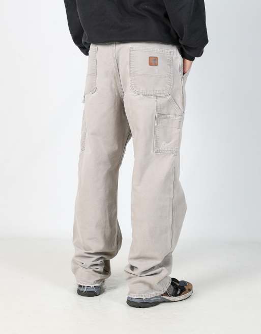 Vintage Carhartt 36x34 canvas carpenter jeans in beige