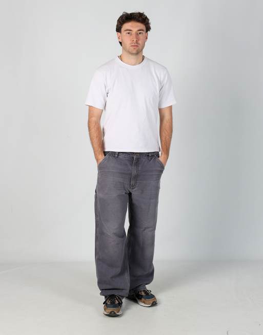 Vintage Carhartt 36x34 canvas carpenter jeans in grey, 2 of 4