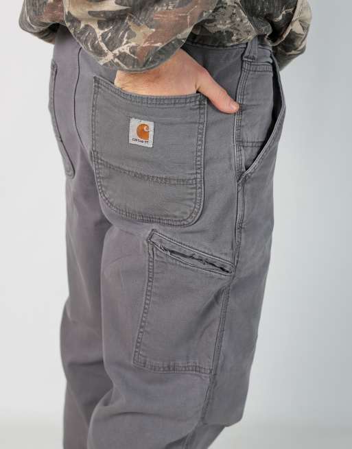 Vintage Carhartt 36x34 canvas carpenter jeans in grey, 4 of 4